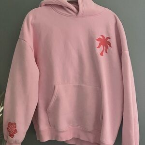 TAKING OFFERS AUTHENTIC Pink palm puff  Hoodie with Red Palm Tree Design